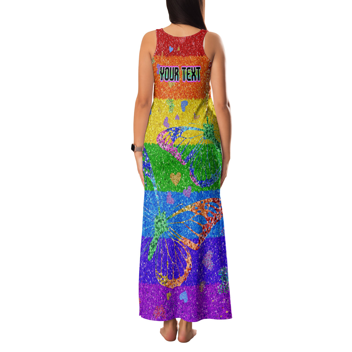 Sydney Mardi Gras Family Matching Tank Maxi Dress and Hawaiian Shirt Pride Rainbow Glitter Colorful Style