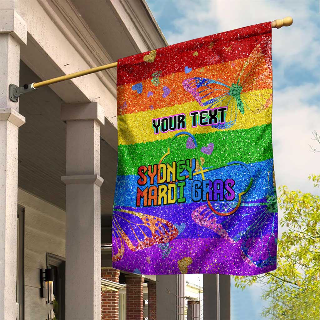 Sydney Mardi Gras Personalized Garden Flag Pride Rainbow Glitter Colorful Style