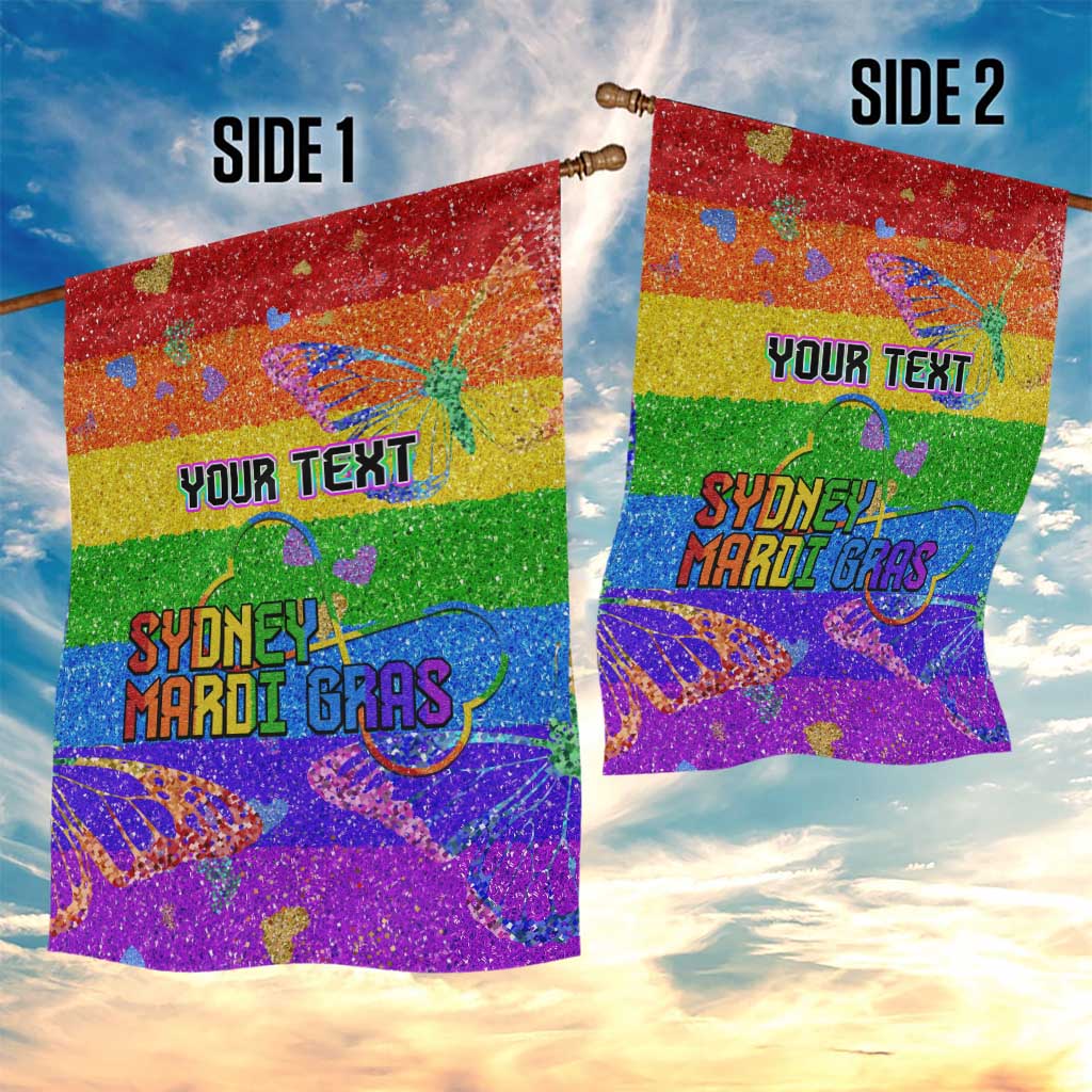 Sydney Mardi Gras Personalized Garden Flag Pride Rainbow Glitter Colorful Style