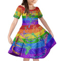 Sydney Mardi Gras Kid Short Sleeve Dress Pride Rainbow Glitter Colorful Style
