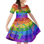 Sydney Mardi Gras Kid Short Sleeve Dress Pride Rainbow Glitter Colorful Style