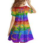 Sydney Mardi Gras Kid Short Sleeve Dress Pride Rainbow Glitter Colorful Style