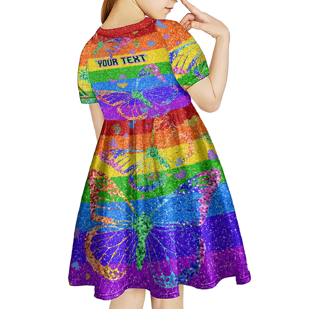 Sydney Mardi Gras Kid Short Sleeve Dress Pride Rainbow Glitter Colorful Style