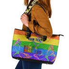 Sydney Mardi Gras Personalized Leather Tote Bag Pride Rainbow Glitter Colorful Style