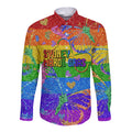 Sydney Mardi Gras Long Sleeve Button Shirt Pride Rainbow Glitter Colorful Style