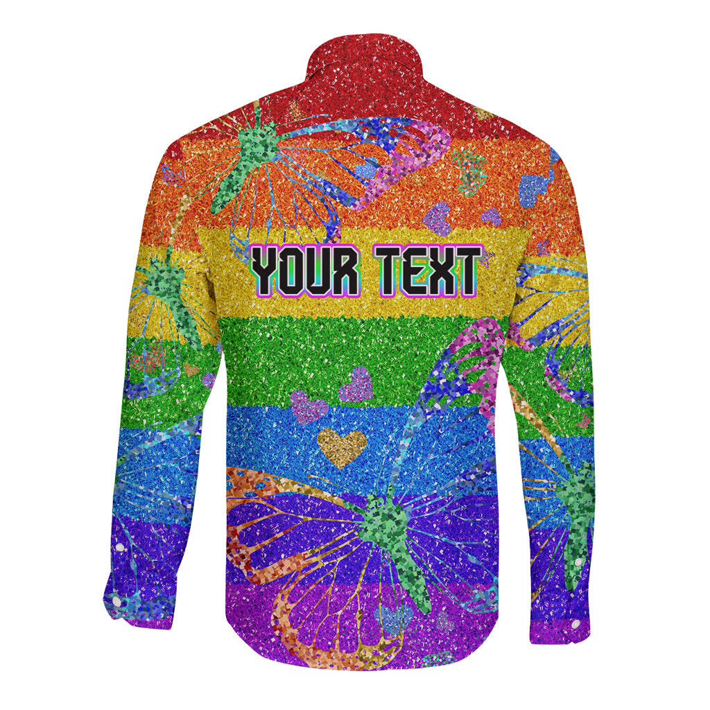 Sydney Mardi Gras Long Sleeve Button Shirt Pride Rainbow Glitter Colorful Style