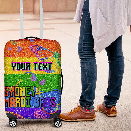 Sydney Mardi Gras Personalized Luggage Cover Pride Rainbow Glitter Colorful Style