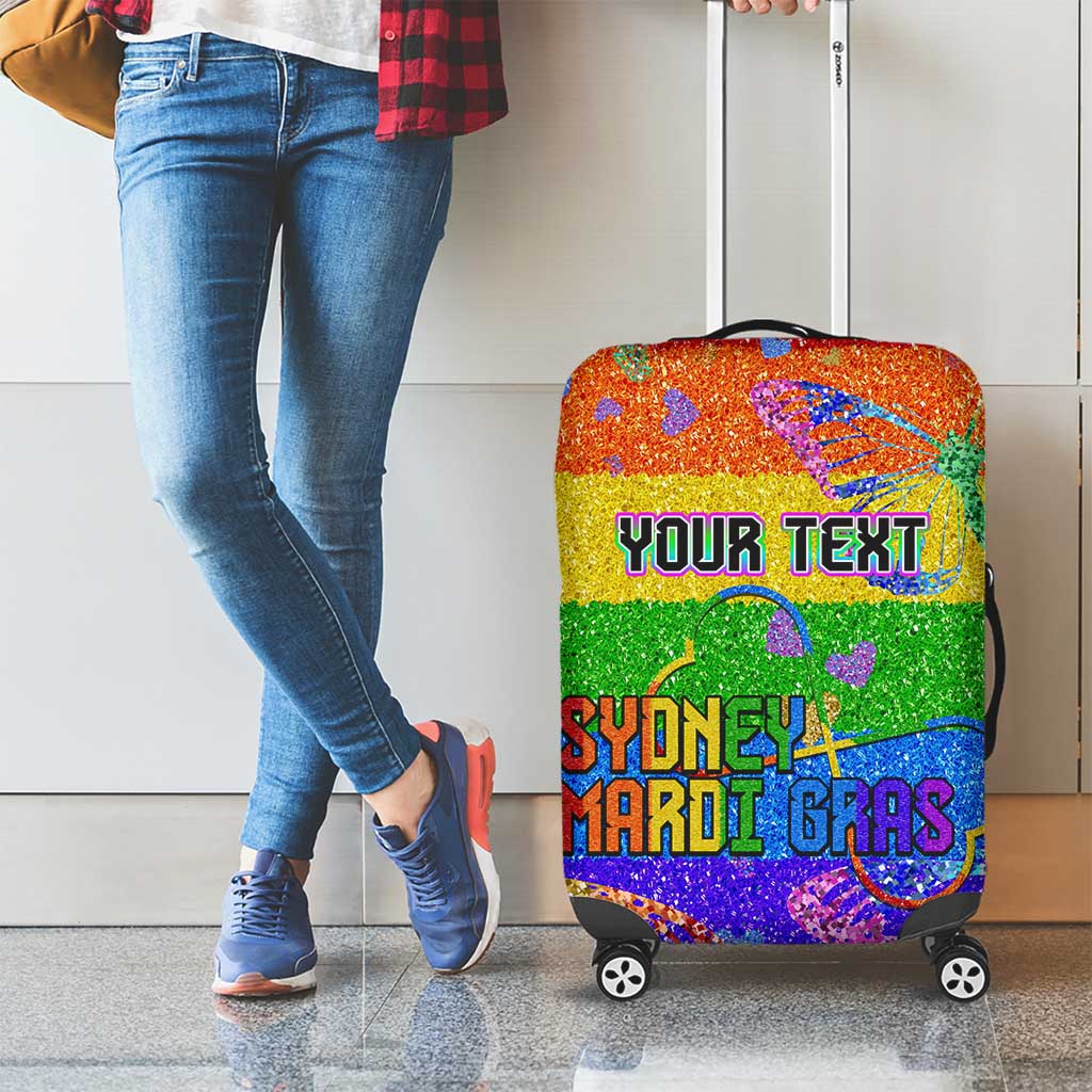 Sydney Mardi Gras Personalized Luggage Cover Pride Rainbow Glitter Colorful Style