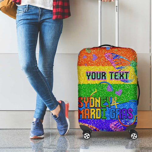 Sydney Mardi Gras Personalized Luggage Cover Pride Rainbow Glitter Colorful Style