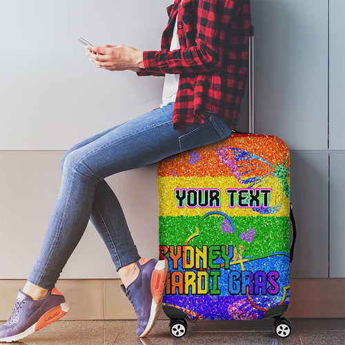 Sydney Mardi Gras Personalized Luggage Cover Pride Rainbow Glitter Colorful Style