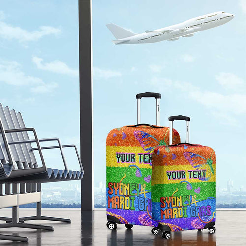 Sydney Mardi Gras Personalized Luggage Cover Pride Rainbow Glitter Colorful Style