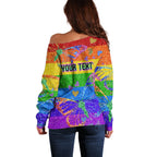 Sydney Mardi Gras Off Shoulder Sweater Pride Rainbow Glitter Colorful Style