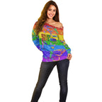 Sydney Mardi Gras Off Shoulder Sweater Pride Rainbow Glitter Colorful Style