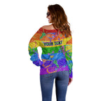 Sydney Mardi Gras Off Shoulder Sweater Pride Rainbow Glitter Colorful Style