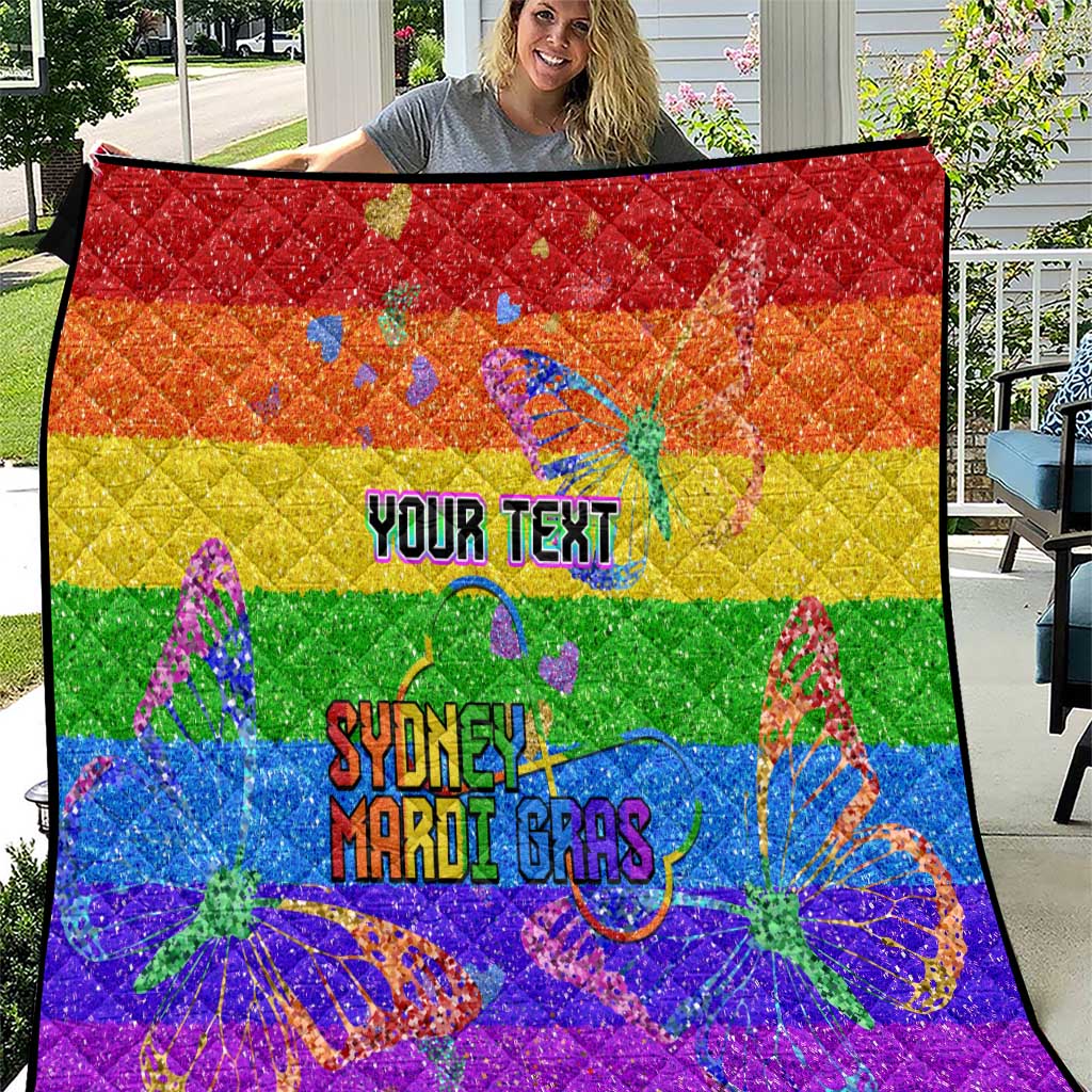 Sydney Mardi Gras Personalized Quilt Pride Rainbow Glitter Colorful Style