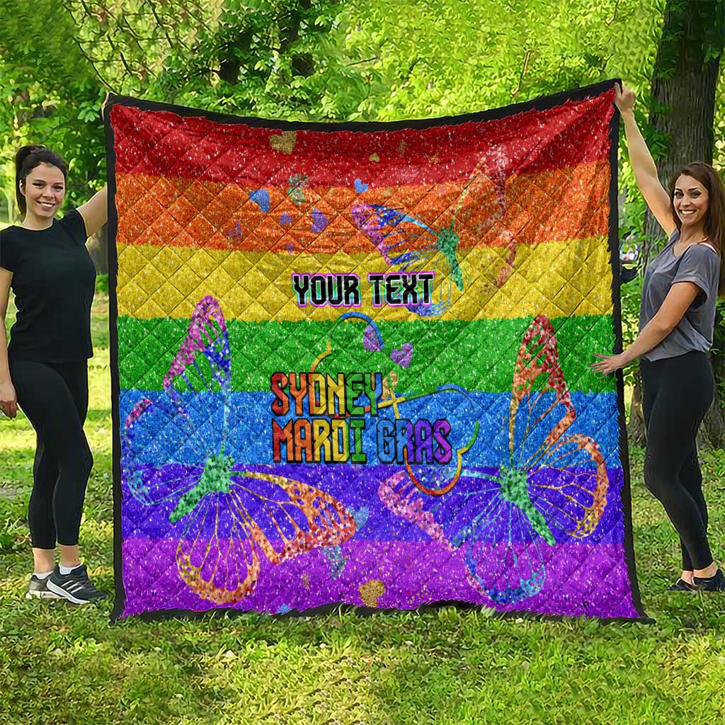 Sydney Mardi Gras Personalized Quilt Pride Rainbow Glitter Colorful Style
