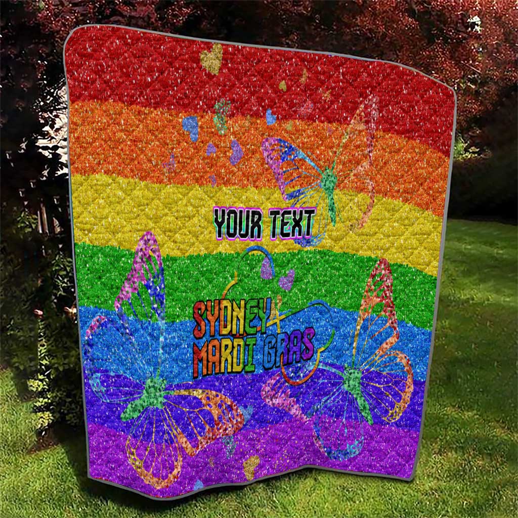 Sydney Mardi Gras Personalized Quilt Pride Rainbow Glitter Colorful Style