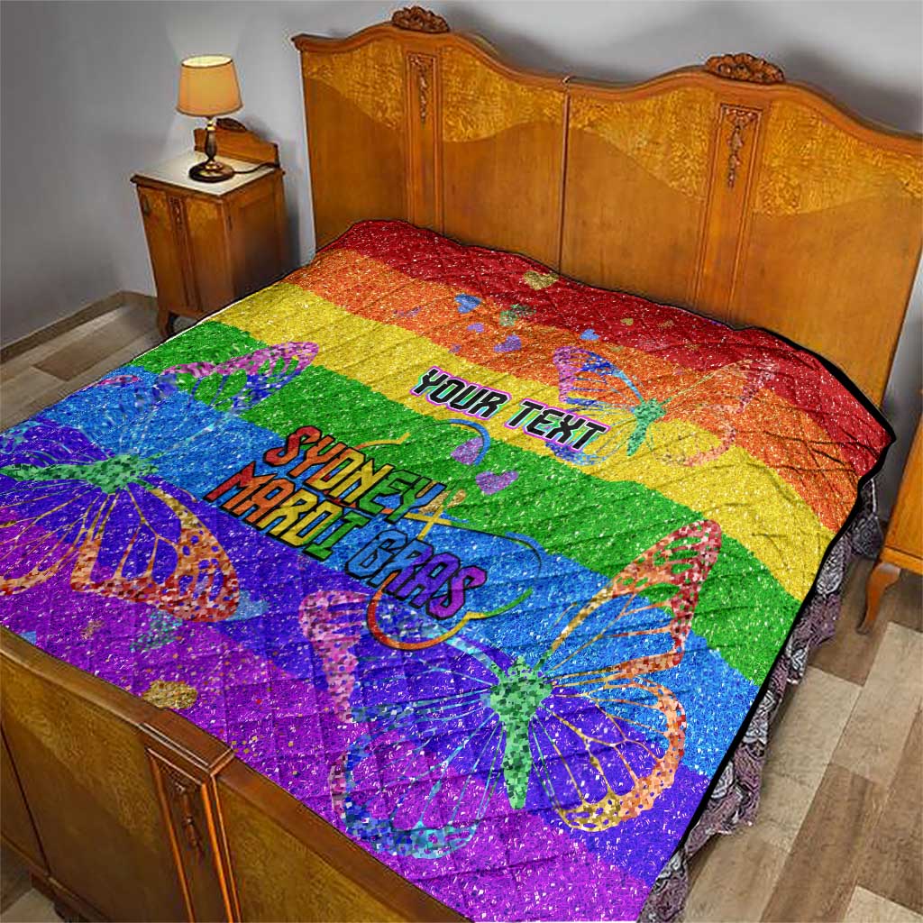 Sydney Mardi Gras Personalized Quilt Pride Rainbow Glitter Colorful Style