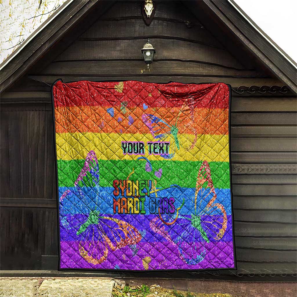 Sydney Mardi Gras Personalized Quilt Pride Rainbow Glitter Colorful Style