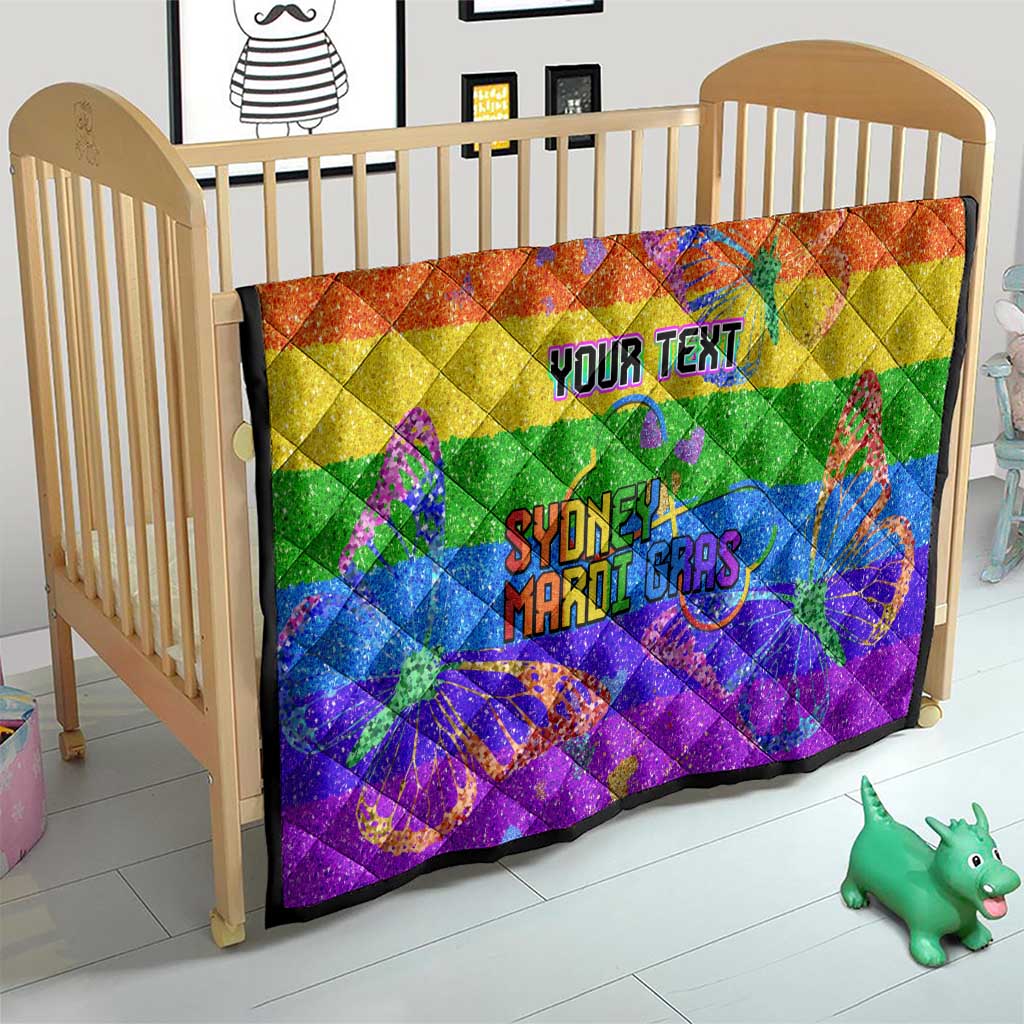 Sydney Mardi Gras Personalized Quilt Pride Rainbow Glitter Colorful Style