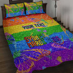 Sydney Mardi Gras Personalized Quilt Bed Set Pride Rainbow Glitter Colorful Style
