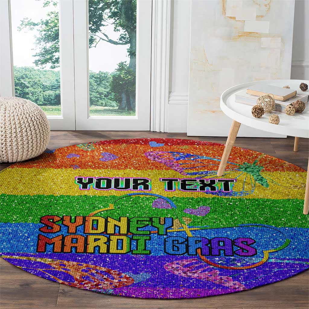 Sydney Mardi Gras Personalized Round Carpet Pride Rainbow Glitter Colorful Style