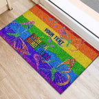 Sydney Mardi Gras Personalized Rubber Doormat Pride Rainbow Glitter Colorful Style