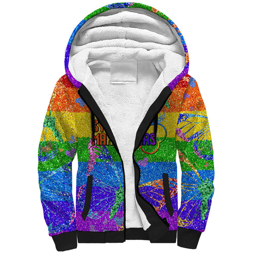 Sydney Mardi Gras Sherpa Hoodie Pride Rainbow Glitter Colorful Style
