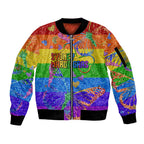 Sydney Mardi Gras Sleeve Zip Bomber Jacket Pride Rainbow Glitter Colorful Style