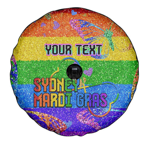Sydney Mardi Gras Personalized Spare Tire Cover Pride Rainbow Glitter Colorful Style