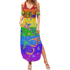 Sydney Mardi Gras Summer Maxi Dress Pride Rainbow Glitter Colorful Style