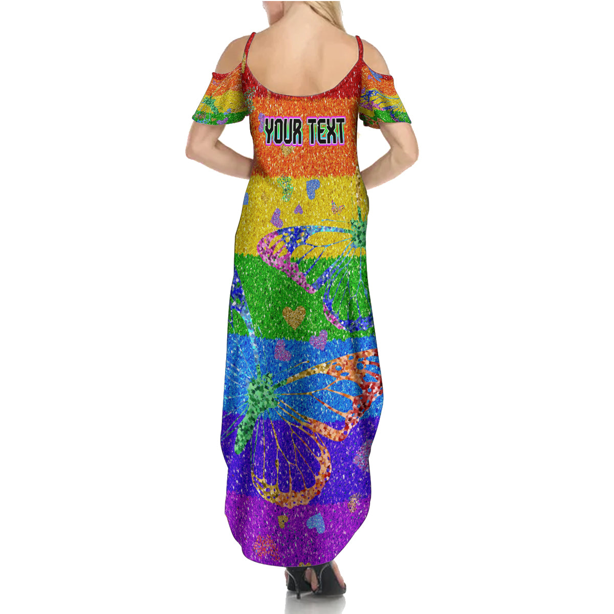 Sydney Mardi Gras Summer Maxi Dress Pride Rainbow Glitter Colorful Style