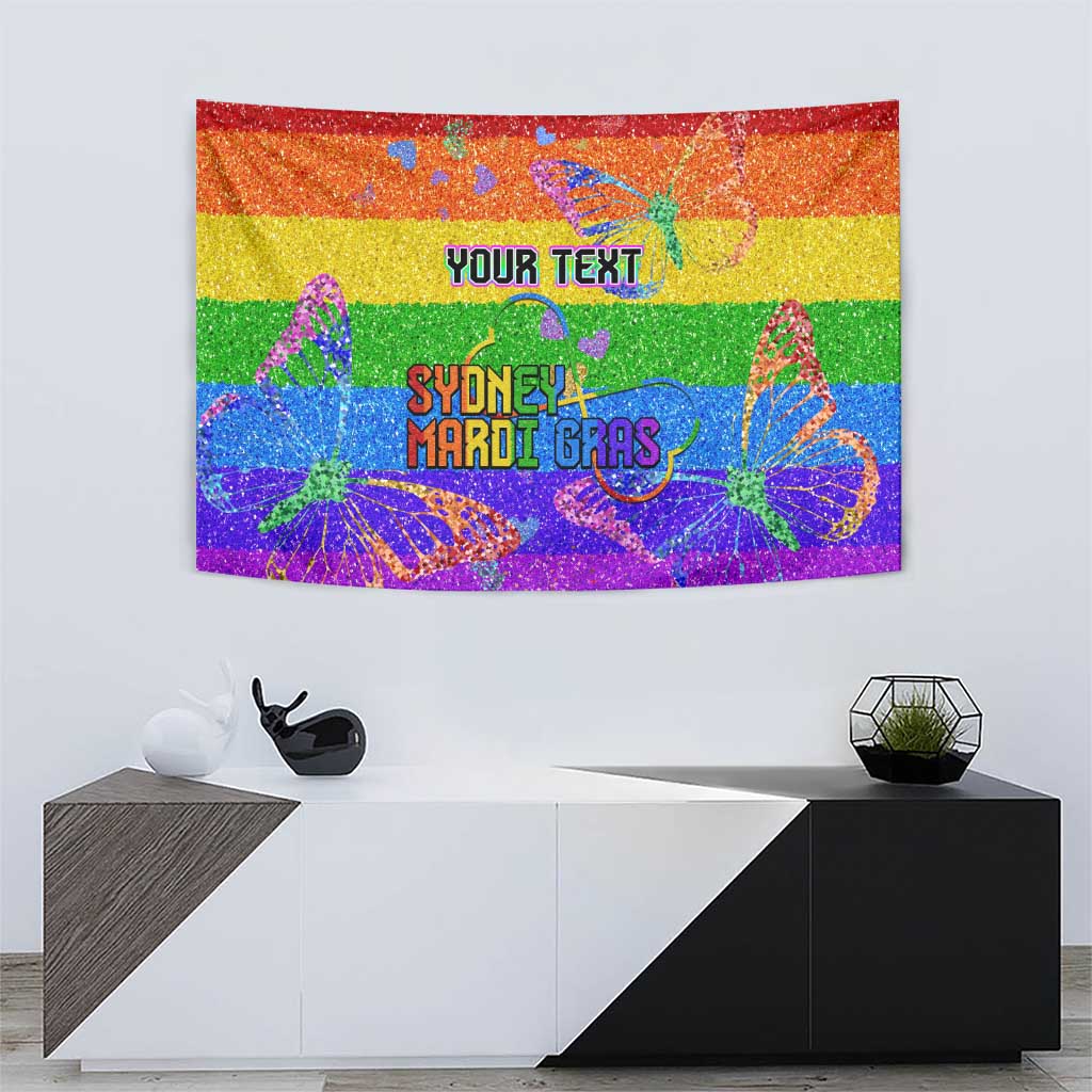 Sydney Mardi Gras Personalized Tapestry Pride Rainbow Glitter Colorful Style
