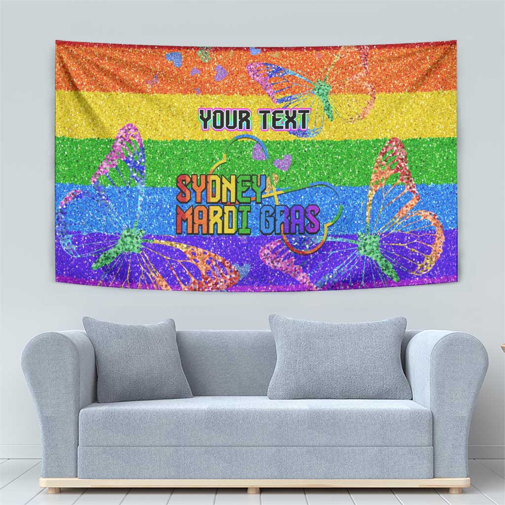 Sydney Mardi Gras Personalized Tapestry Pride Rainbow Glitter Colorful Style
