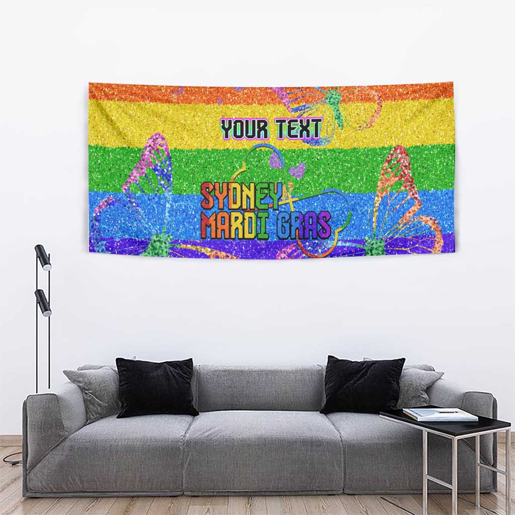 Sydney Mardi Gras Personalized Tapestry Pride Rainbow Glitter Colorful Style