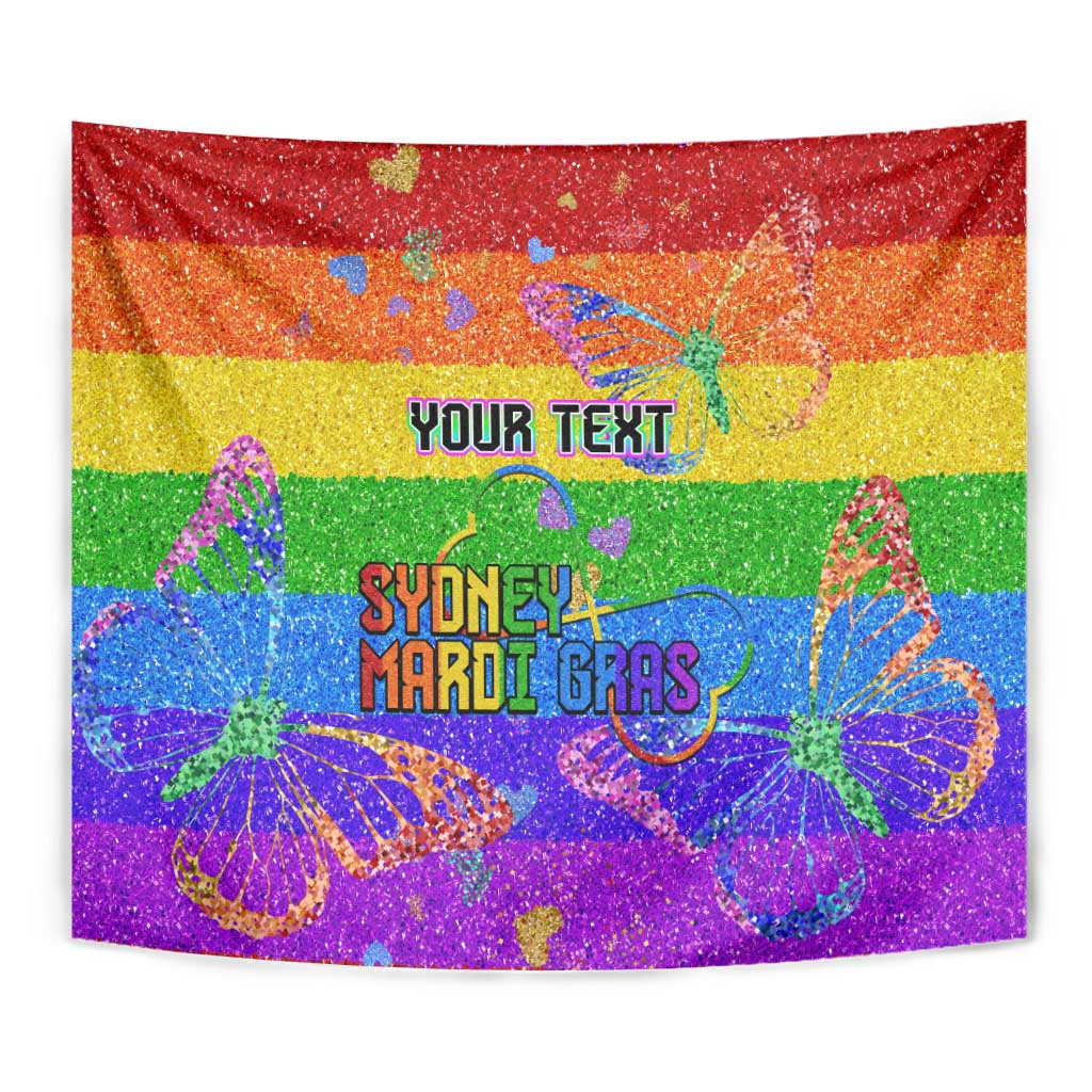 Sydney Mardi Gras Personalized Tapestry Pride Rainbow Glitter Colorful Style