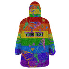 Sydney Mardi Gras Wearable Blanket Hoodie Pride Rainbow Glitter Colorful Style
