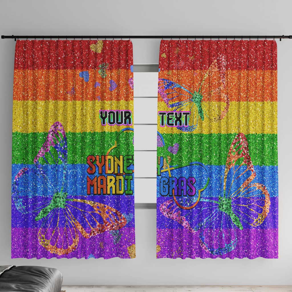 Sydney Mardi Gras Personalized Window Curtain Pride Rainbow Glitter Colorful Style