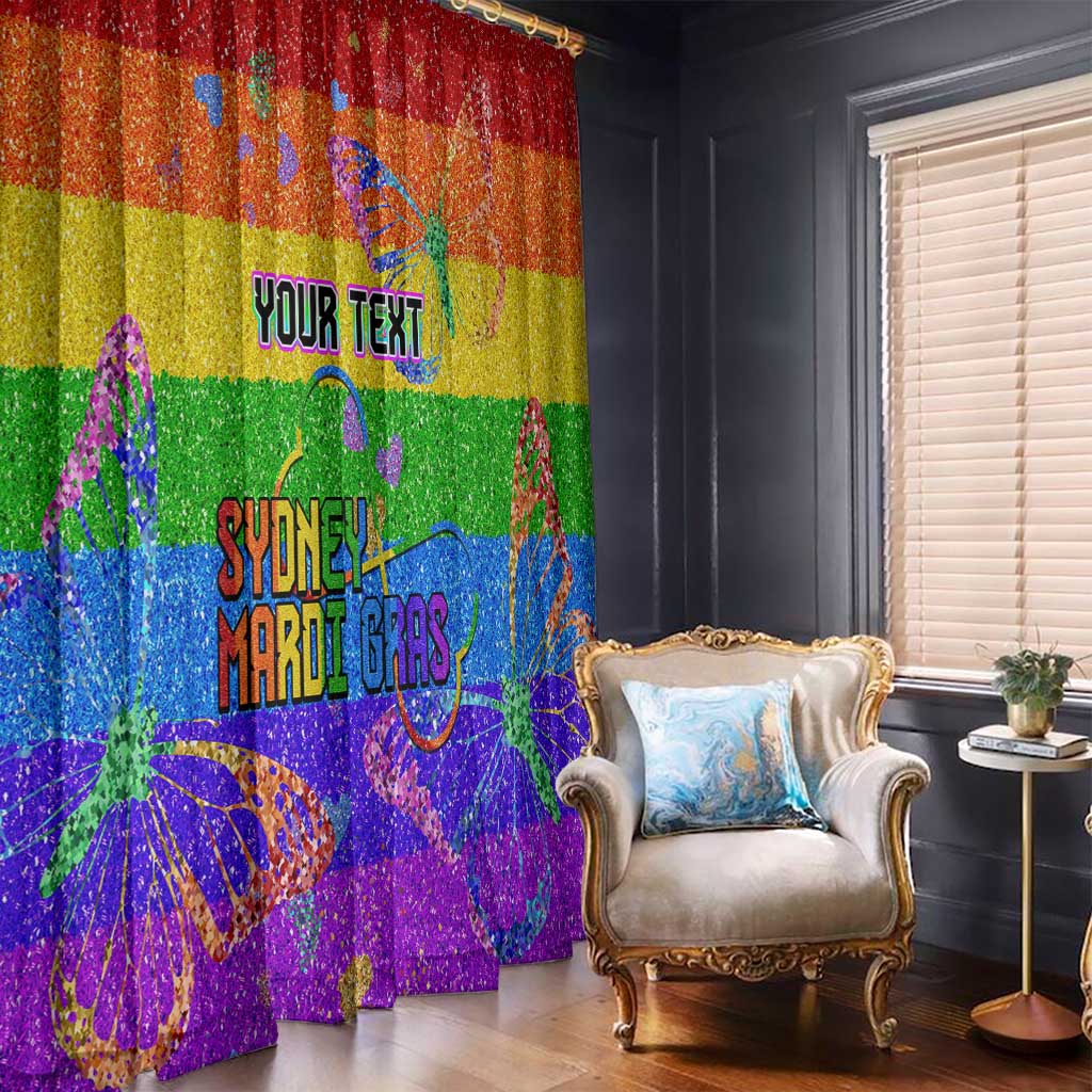 Sydney Mardi Gras Personalized Window Curtain Pride Rainbow Glitter Colorful Style