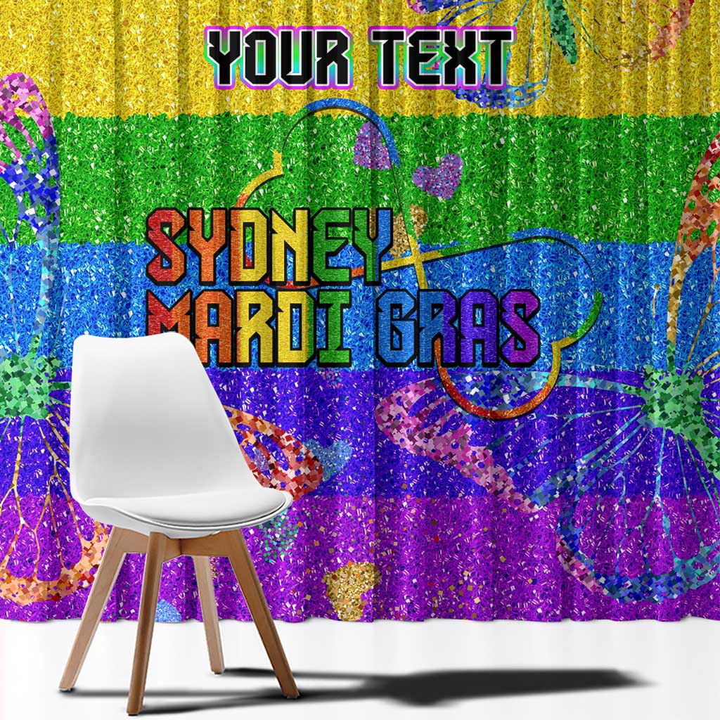 Sydney Mardi Gras Personalized Window Curtain Pride Rainbow Glitter Colorful Style