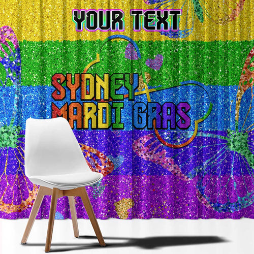 Sydney Mardi Gras Personalized Window Curtain Pride Rainbow Glitter Colorful Style