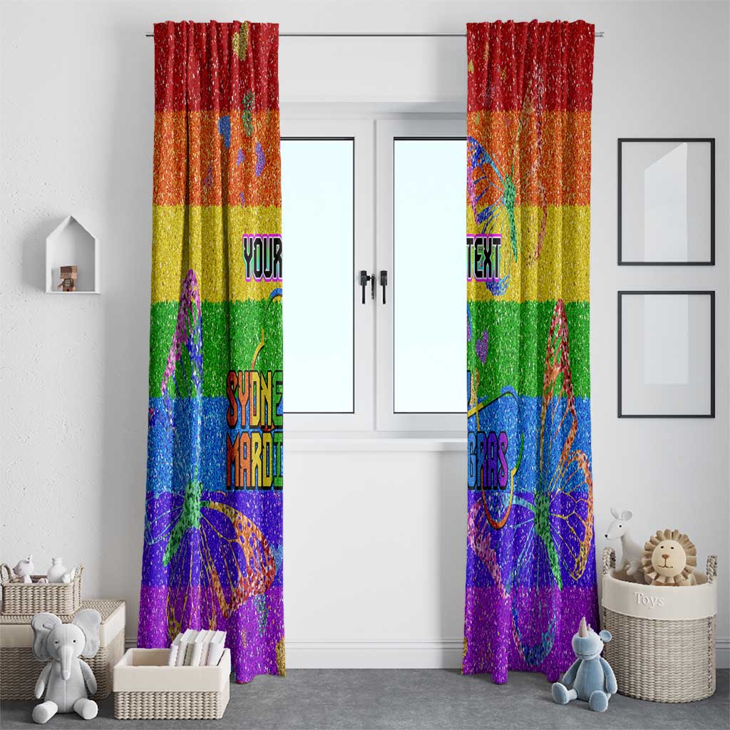 Sydney Mardi Gras Personalized Window Curtain Pride Rainbow Glitter Colorful Style
