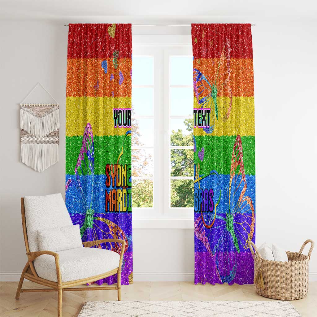 Sydney Mardi Gras Personalized Window Curtain Pride Rainbow Glitter Colorful Style