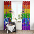 Sydney Mardi Gras Personalized Window Curtain Pride Rainbow Glitter Colorful Style