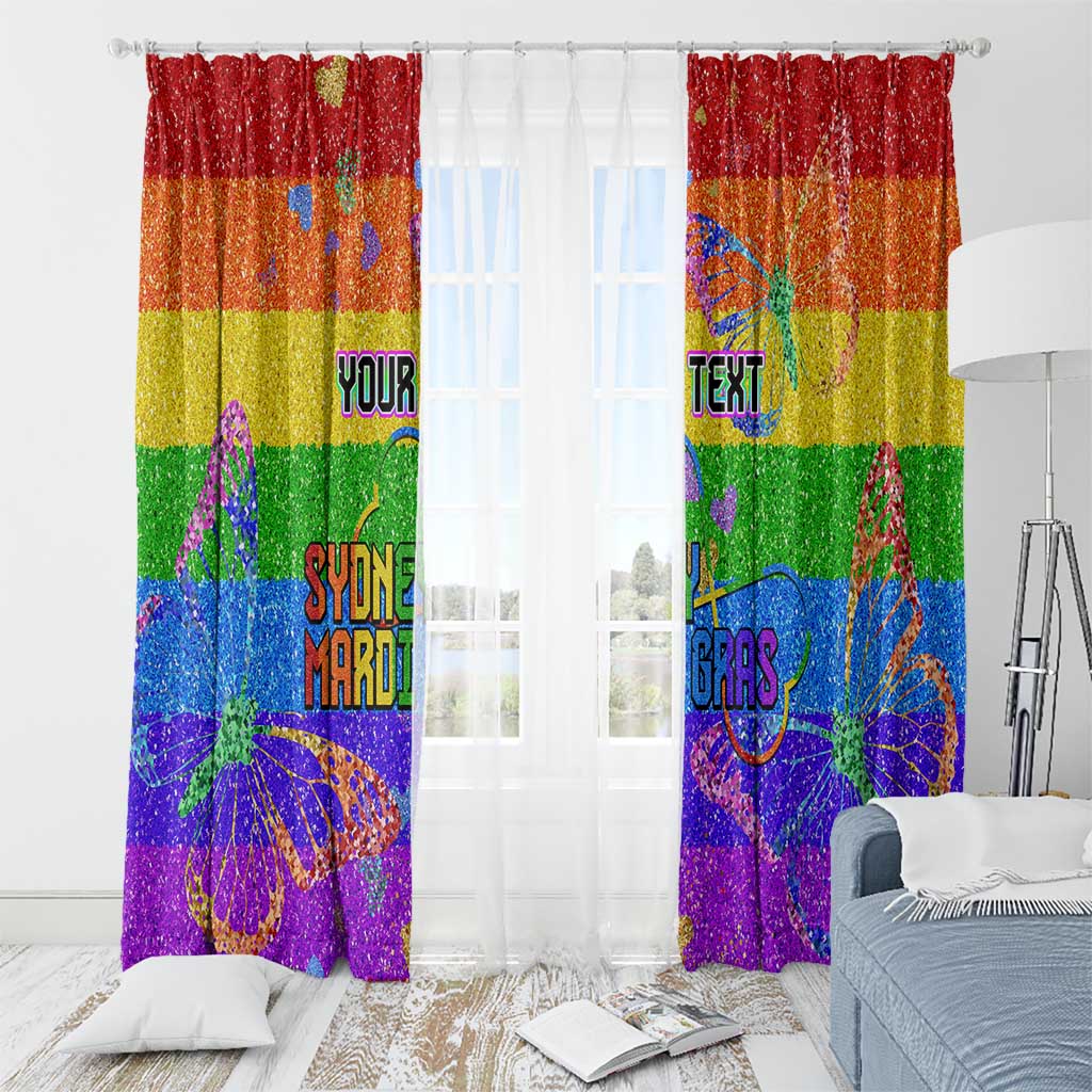 Sydney Mardi Gras Personalized Window Curtain Pride Rainbow Glitter Colorful Style