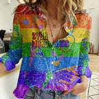 Sydney Mardi Gras Women Casual Shirt Pride Rainbow Glitter Colorful Style