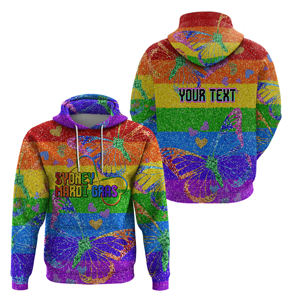 Sydney Mardi Gras Zip Hoodie Pride Rainbow Glitter Colorful Style