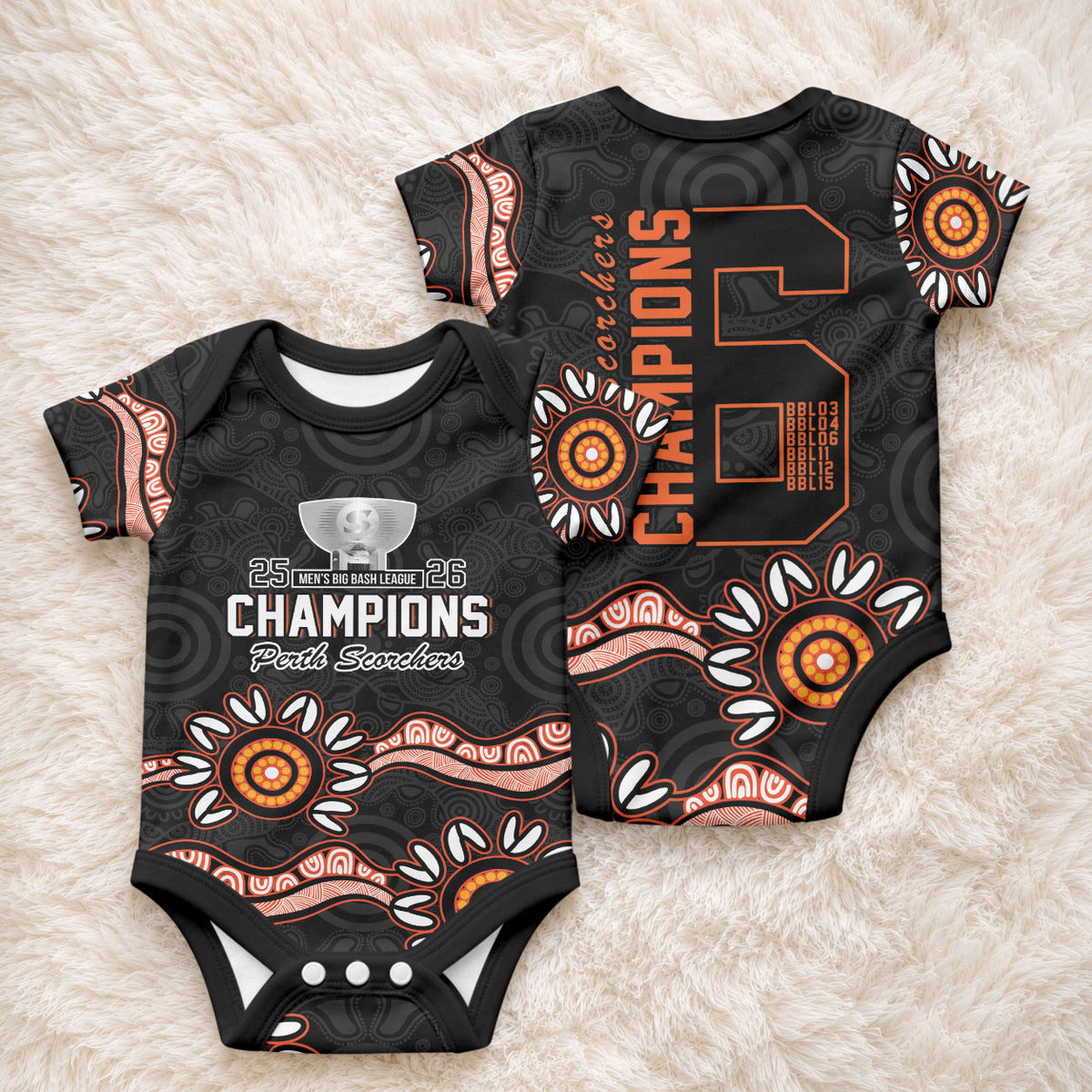 Cricket Australia Perth 6 Times Champions Baby Onesie