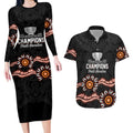 Cricket Australia Perth 6 Times Champions Couples Matching Long Sleeve Bodycon Dress and Hawaiian Shirt