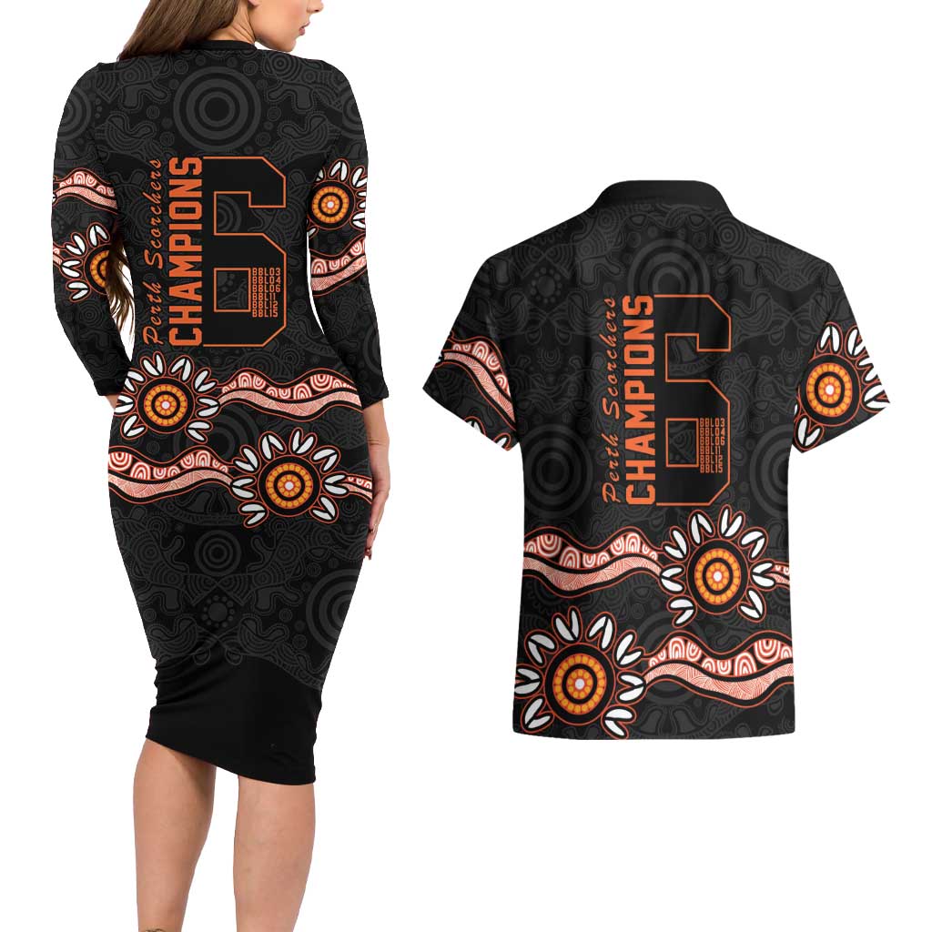 Cricket Australia Perth 6 Times Champions Couples Matching Long Sleeve Bodycon Dress and Hawaiian Shirt